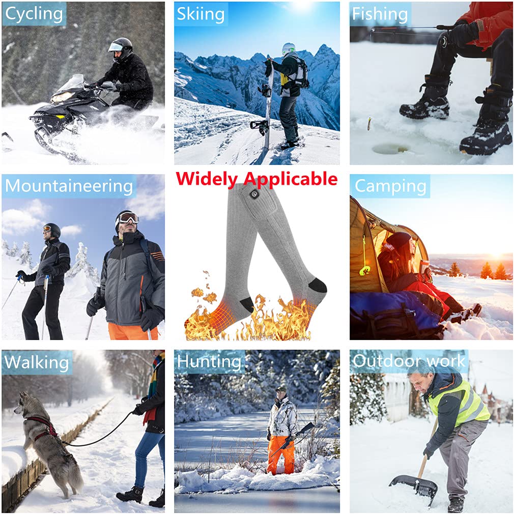 BARCHI HEAT Heated Socks for men & women, rechargeable electric heated socks, winter foot warmers, suitable for skiing, cycling, fishing, hunting, etc.