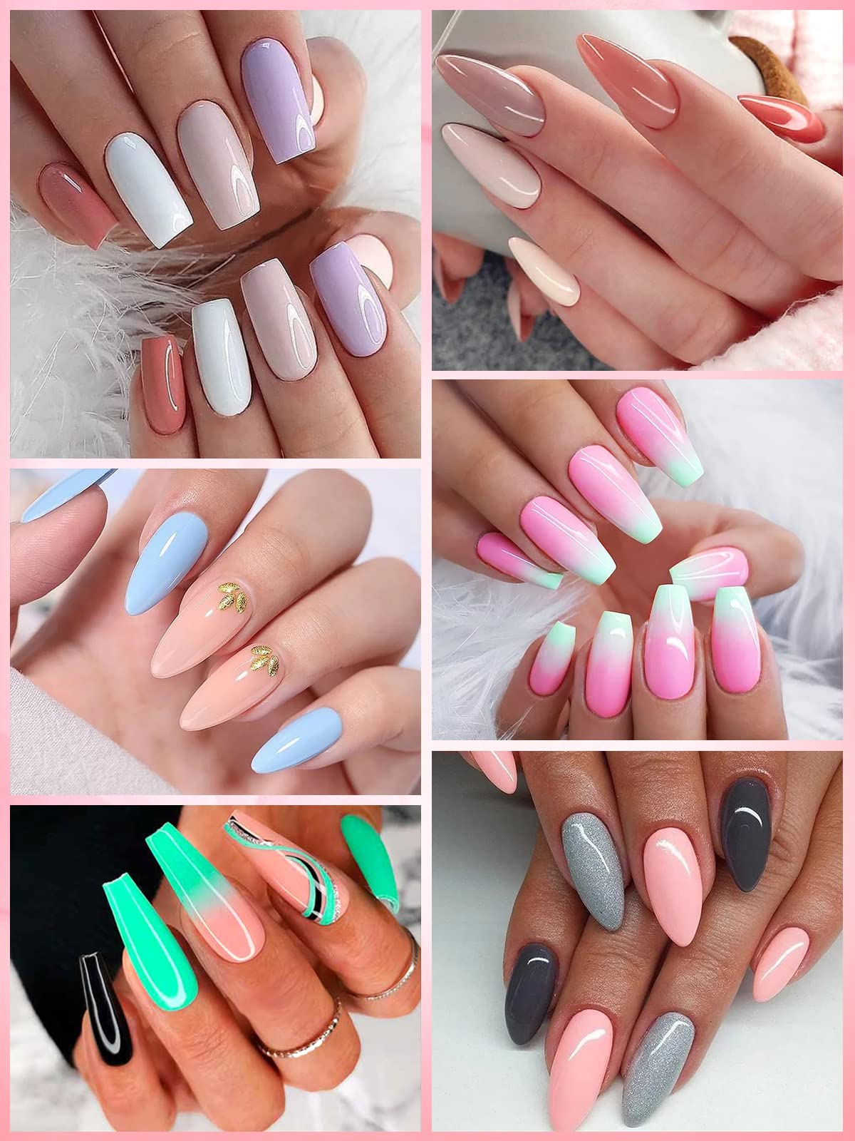 EBANKU acrylic powder set, 24 colors of professional acrylic nail powder for nail acrylic extension, nail carving, durable, no nail lamp required.