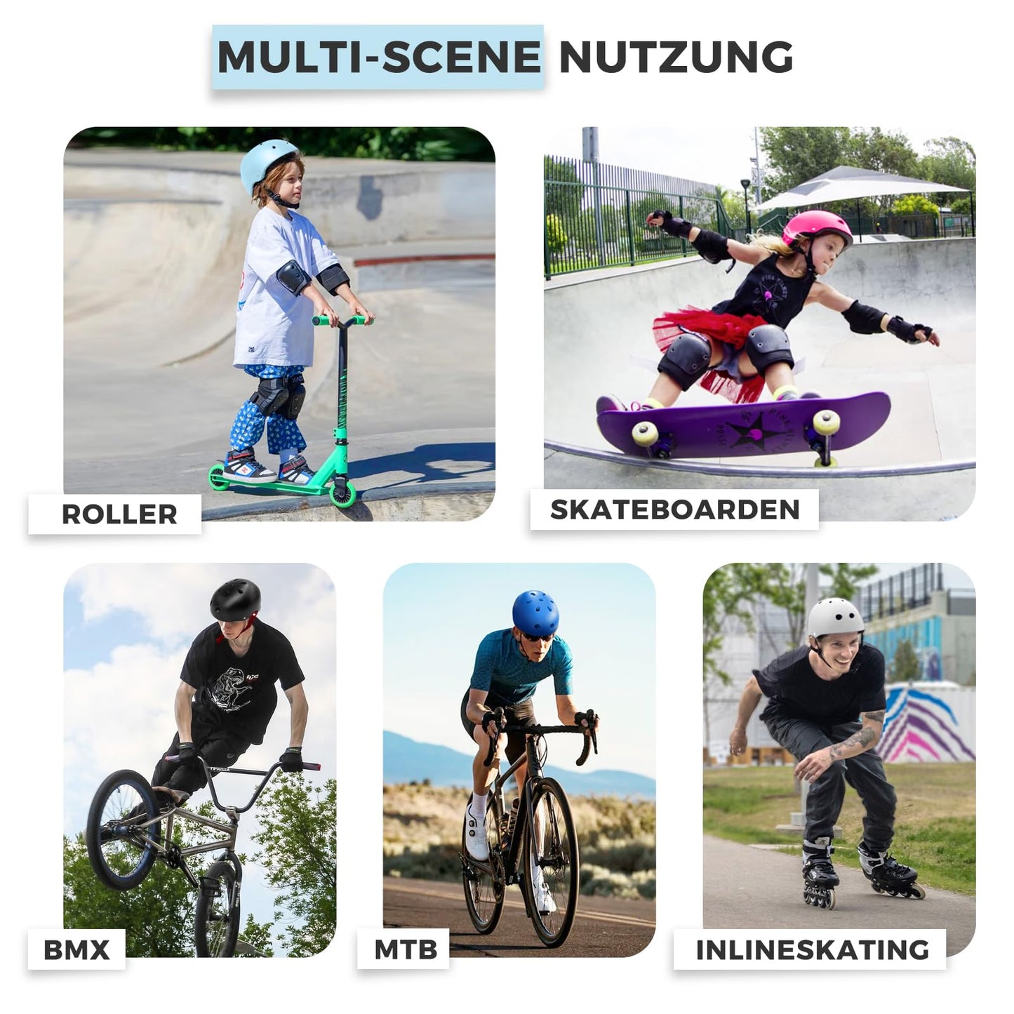 LeapBeast skate helmet bike helmet, ventilation | safety | lightweight | skateboarding helmet for bike skateboard scooter bmx child adult