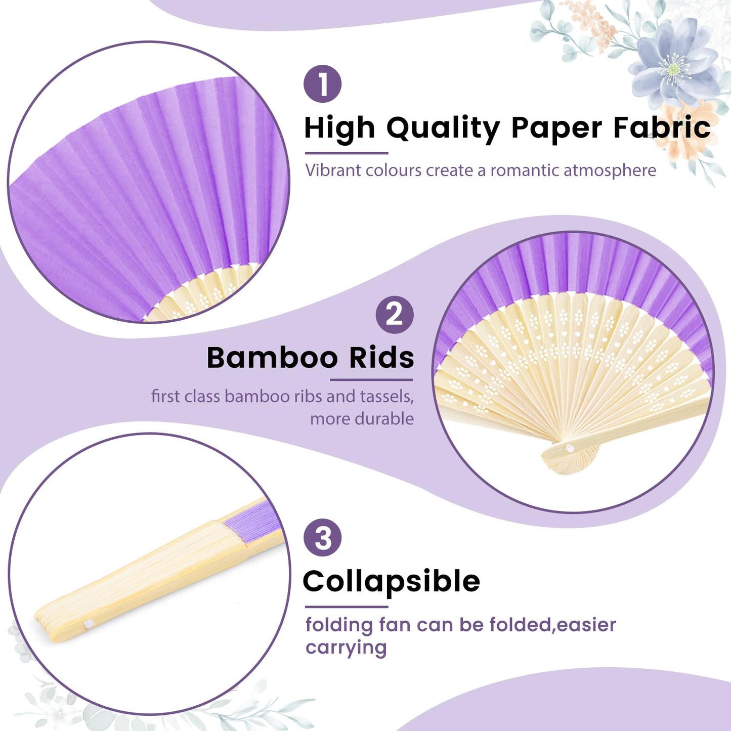 iZoeL 12 PCS Hand Fans Colorful Fans Wedding Macaron Paper Fans Wedding Fans Pocket Fans Foldable Fans Colorful Hand Fans Wedding Party Favor with Pouch (Macaron)
