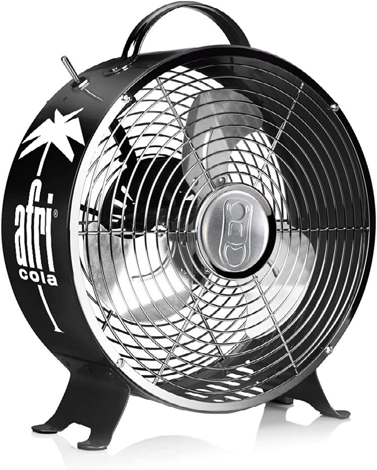 CUBES Afri Cola Fan I Retro Design I Table Fan I 26cm Diameter I for Home Office, Desk, Balcony