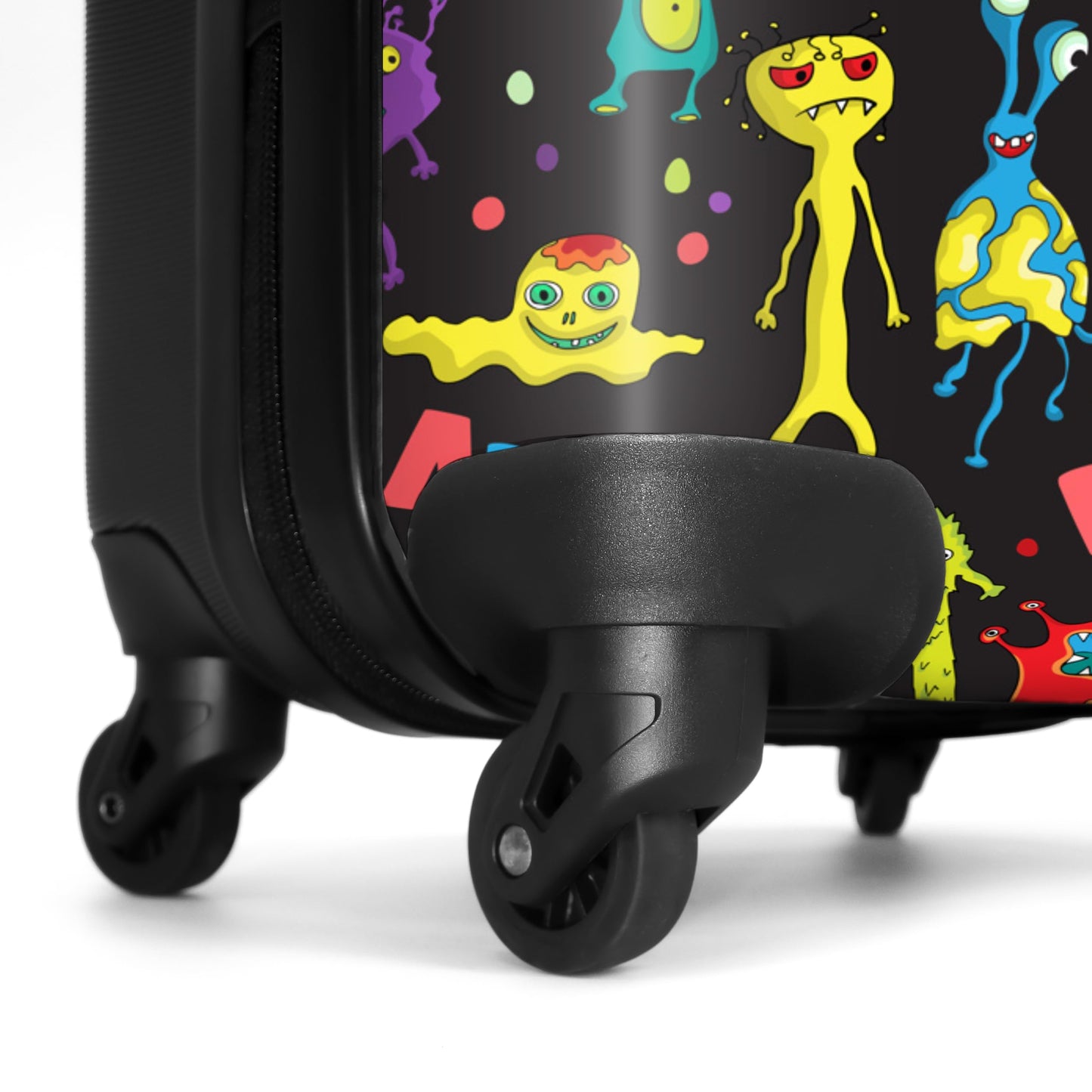 NoBoringSuitcases.com® Kids Suitcases Boys Rolling Travel Bag Cabin Bag Gifts - Monsters - Colors - Space - Boys Suitcases Medium, 67x43x25cm