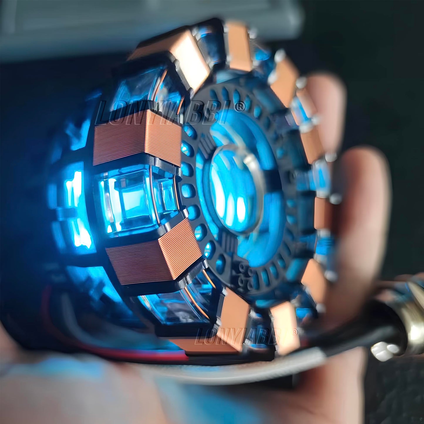 Lonyiabbi 1:1 Arc Reactor MK1 Model LED Light Vibration Sensing Control USB Interface Finished Product Display Box Toys Gift