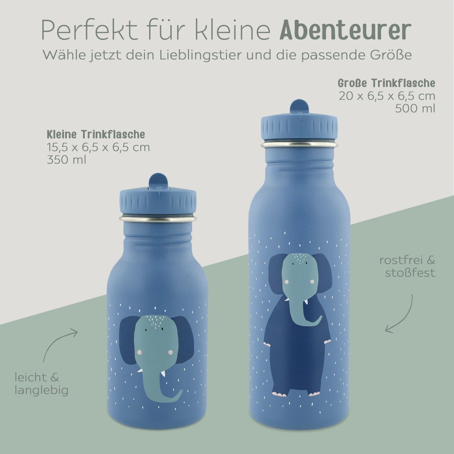 Magic wish water bottle personalized for children, personalized bottle, baby bottle, kids bottle, Trixie water bottles with custom name (Elephant, 350ml)
