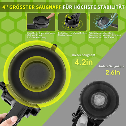 Car Tablet Holder, Tablet Holder for Truck, Heavy Duty Super Suction Cup for Tablet & iPad Holder Truck Dashboard Windshield 16.7 Inch Long Arm & Stable, for 4.7-12.9 Devices (Black)