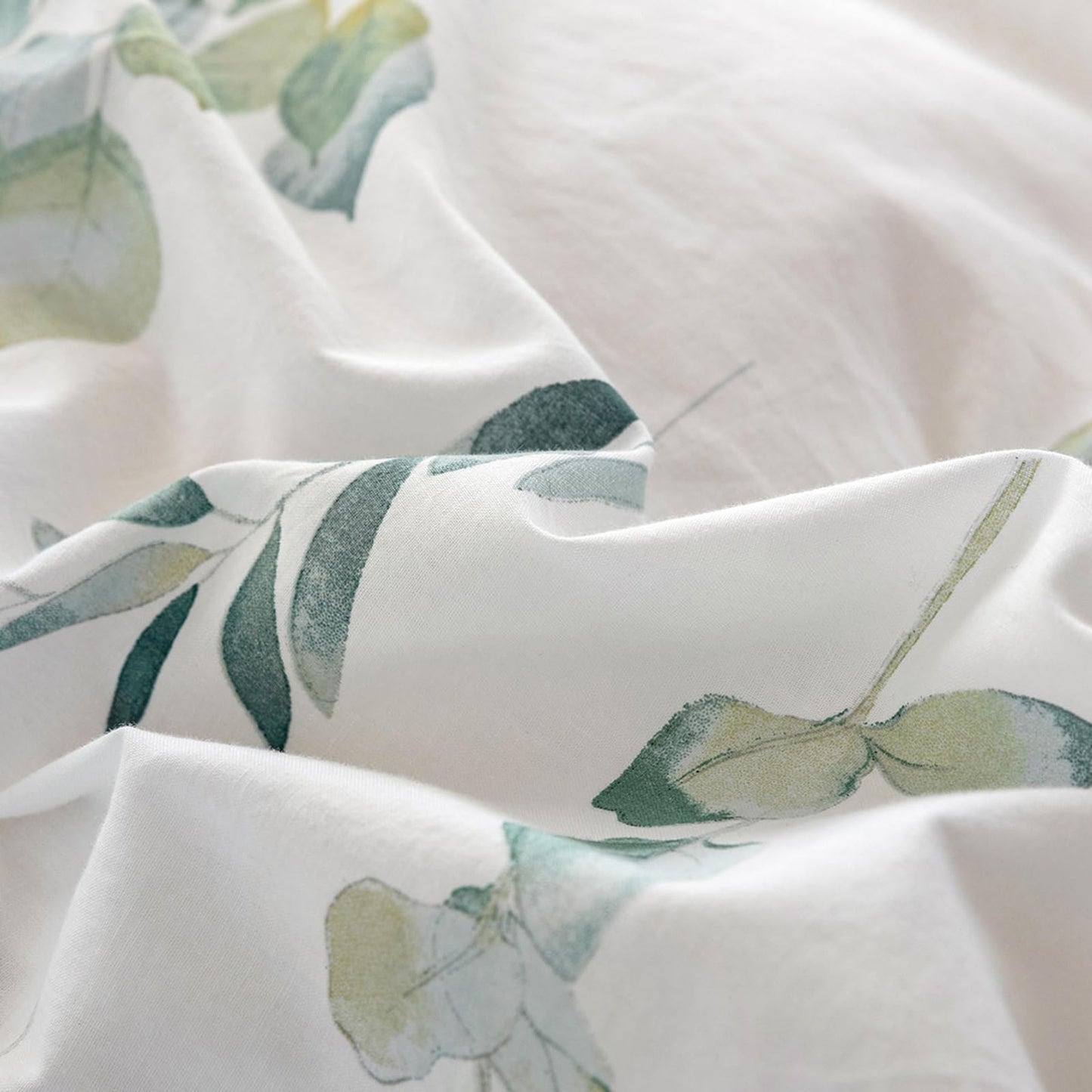 MILDLY bedding 200x200 cotton, bedding sets with plant pattern, zipper, ÖkoTex certified, includes 1 duvet cover 200x200 and 2 pillowcases 80x80, green (Katharina)