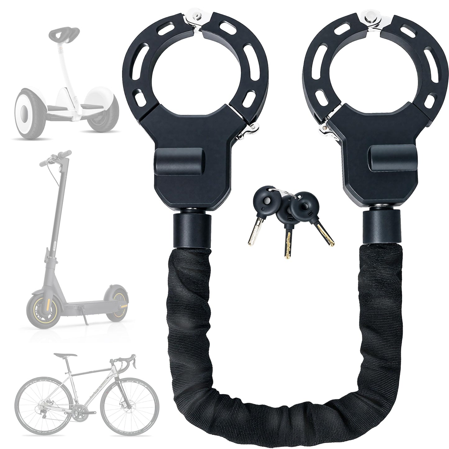 COICER E Scooter lock, handcuff lock with key, lock for E scooter, bike lock ebike high security, 35.43inch bike lock, accessories for electric bikes and electric scooters - 1.9KG