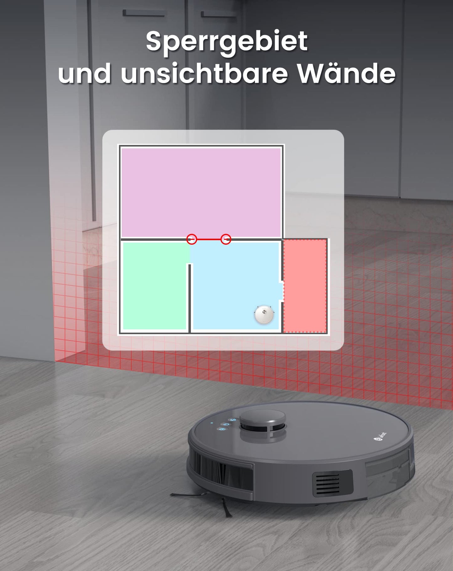 LEFANT robot vacuum with mopping function, 5500Pa suction power, 200min runtime, multi-floor mapping, with No-Go zones, ideal for pet hair, carpets, and hard floors.