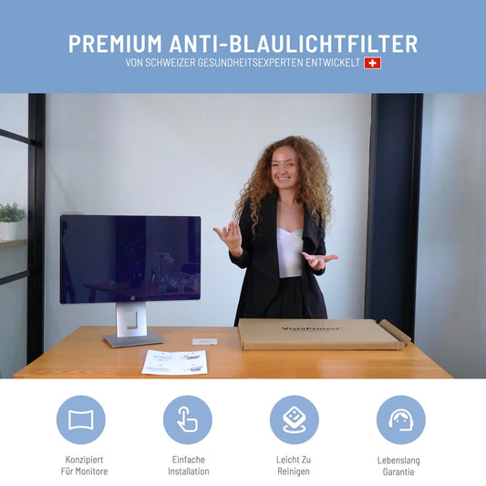VistaProtect Premium Anti-Blue Light Filter for Computer Monitors, Removable (26" to 27" Inches)