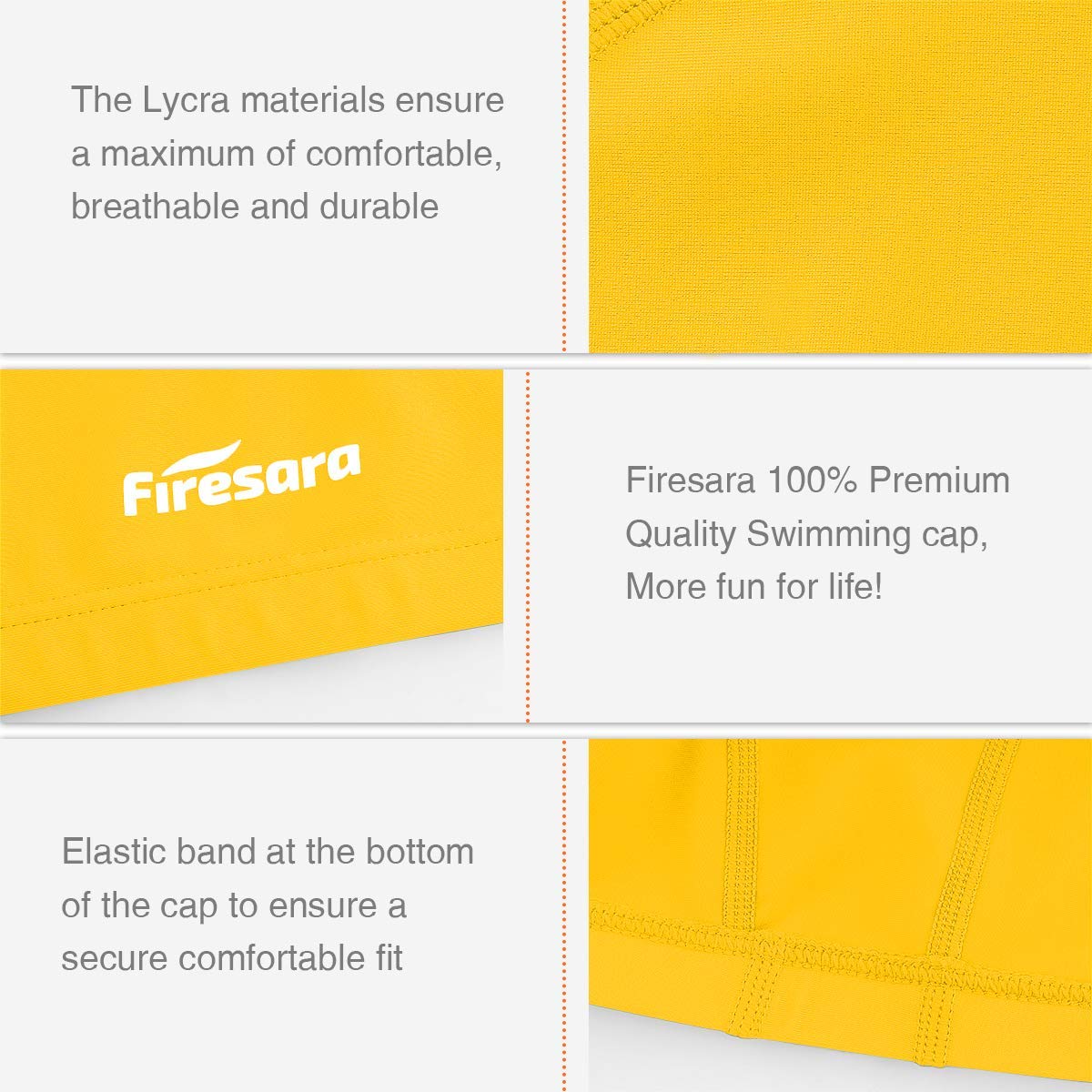 Firesara Lycra Swim Cap, Lycra Swim Cap Anti-Tear Coated Comfortable No Slip for Men Women Long Short Hair Adult Boys Girls