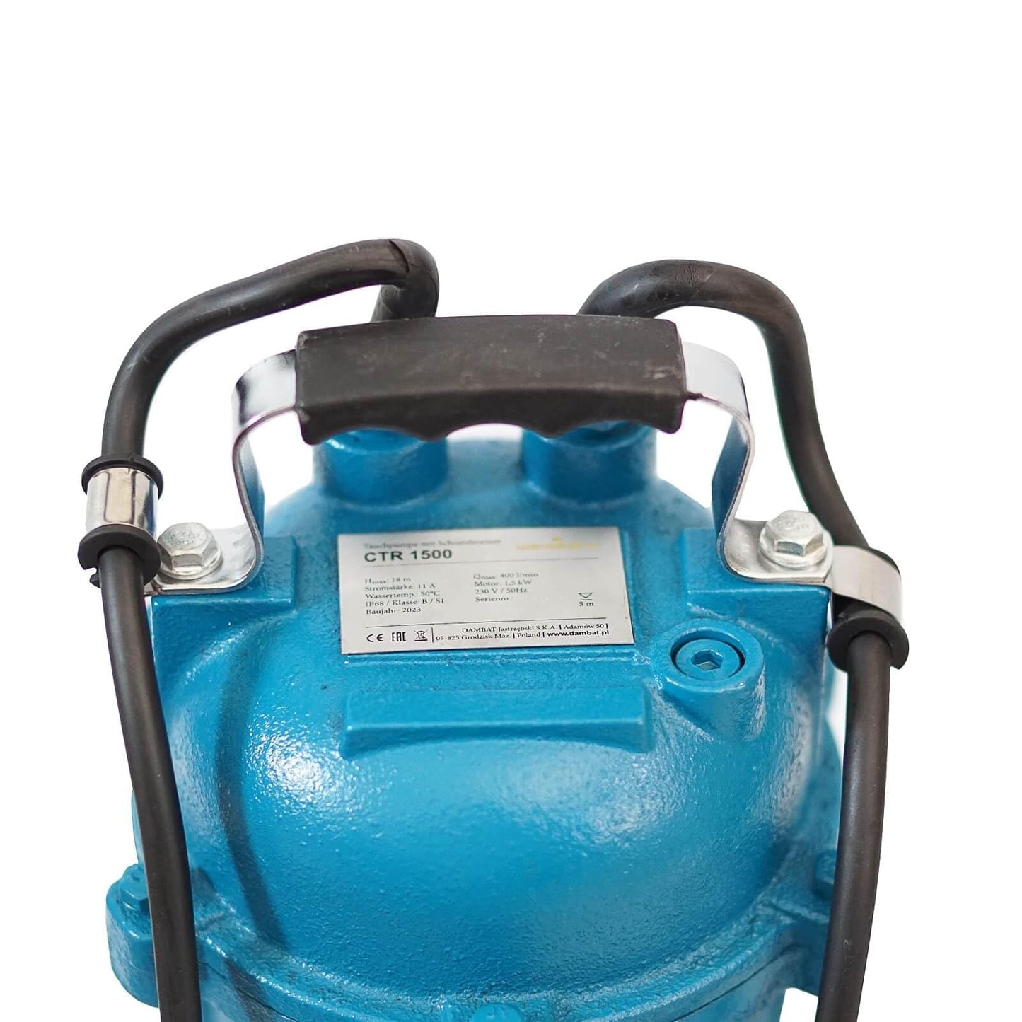 1500W WEISBACH PROFESSIONAL CTR Powerful submersible sewage pump Dirty water pump with shredder and float switch 24000L/h + 2" storz coupling + 20m C hose
