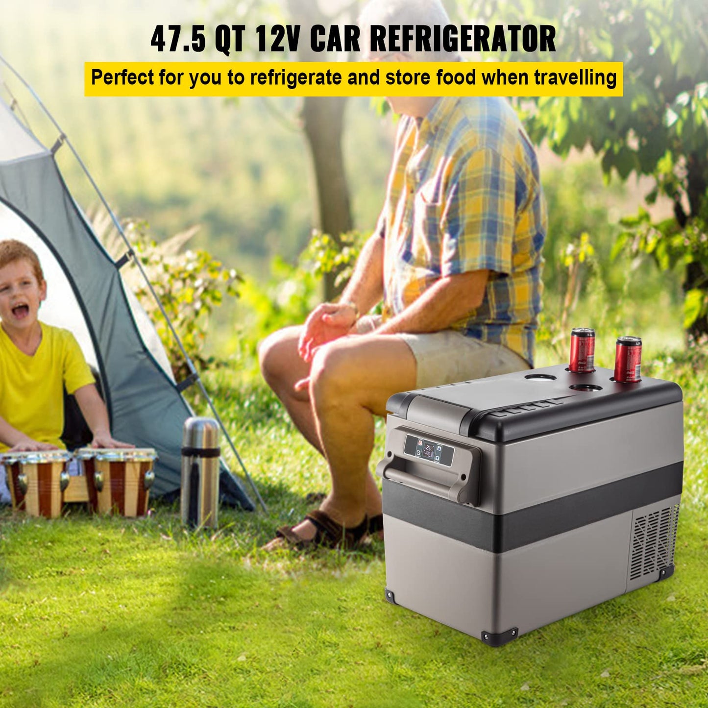 VEVOR Compressor Cooler Auto Refrigerator 45L Portable Fridge Small Freezer for Boat Truck Car Camping