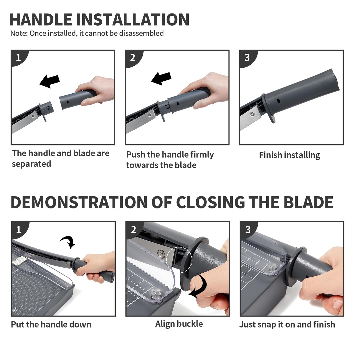 JIELISI Paper Cutter (Up to 80g A4, 12 sheets cutting capacity) Manual Cutting Machine, Paper Trimmer, Lever Cutter, Scissor for Paper and Photos, highest precision (Dark Gray)