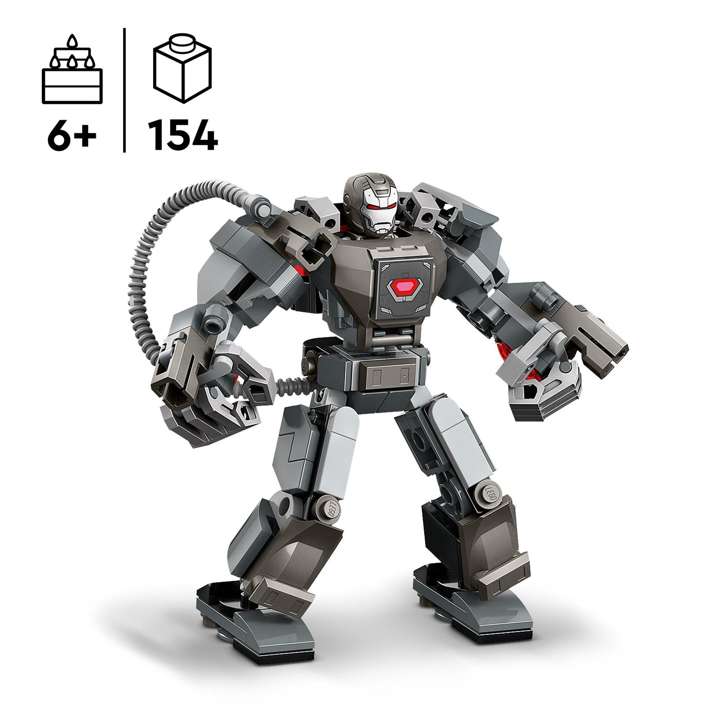 LEGO Marvel War Machine Mech, buildable superhero toy with 3 shooters & Marvel Venom Mech vs. Miles Morales, poseable action figures for kids.