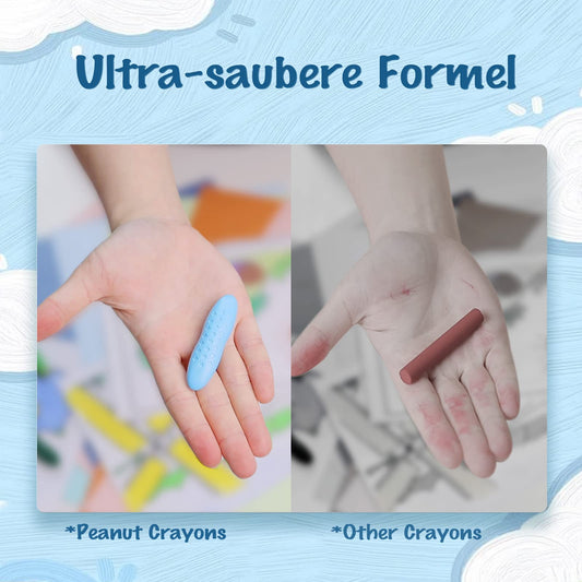 YPLUS Peanut Crayons for Toddlers with Bucket, 24 Colors Crayons for Kids with Box, Washable Crayons for Toddlers, Painting Supplies