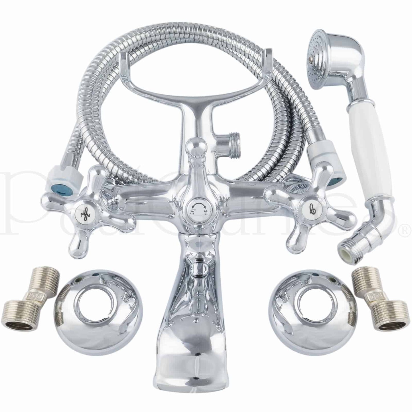 PaulGurke's Nostalgia Retro Bathtub Faucet Mixer with Shower Head Two-Handle Mixer Tub Filler Faucet