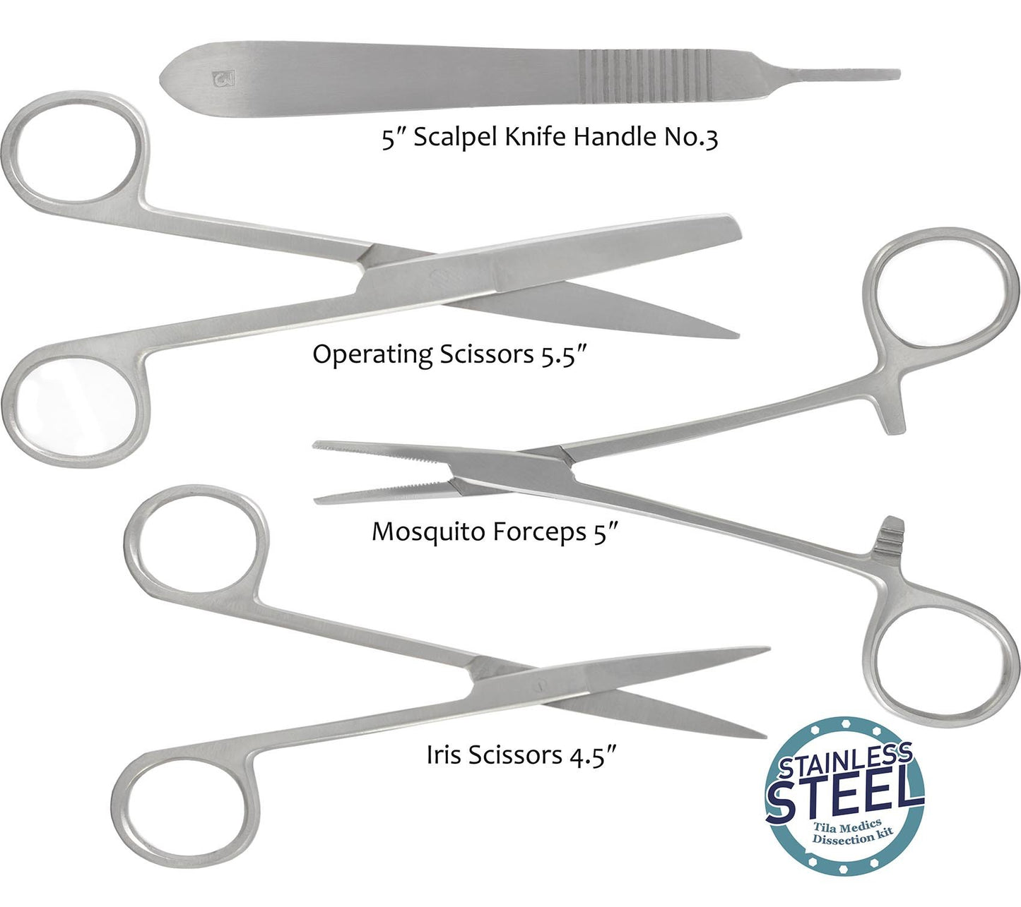 Dissection kit 22 pieces Dissecting tools for medical biology & veterinary students Anatomy lab Botany Animal frog etc Premium stainless steel.