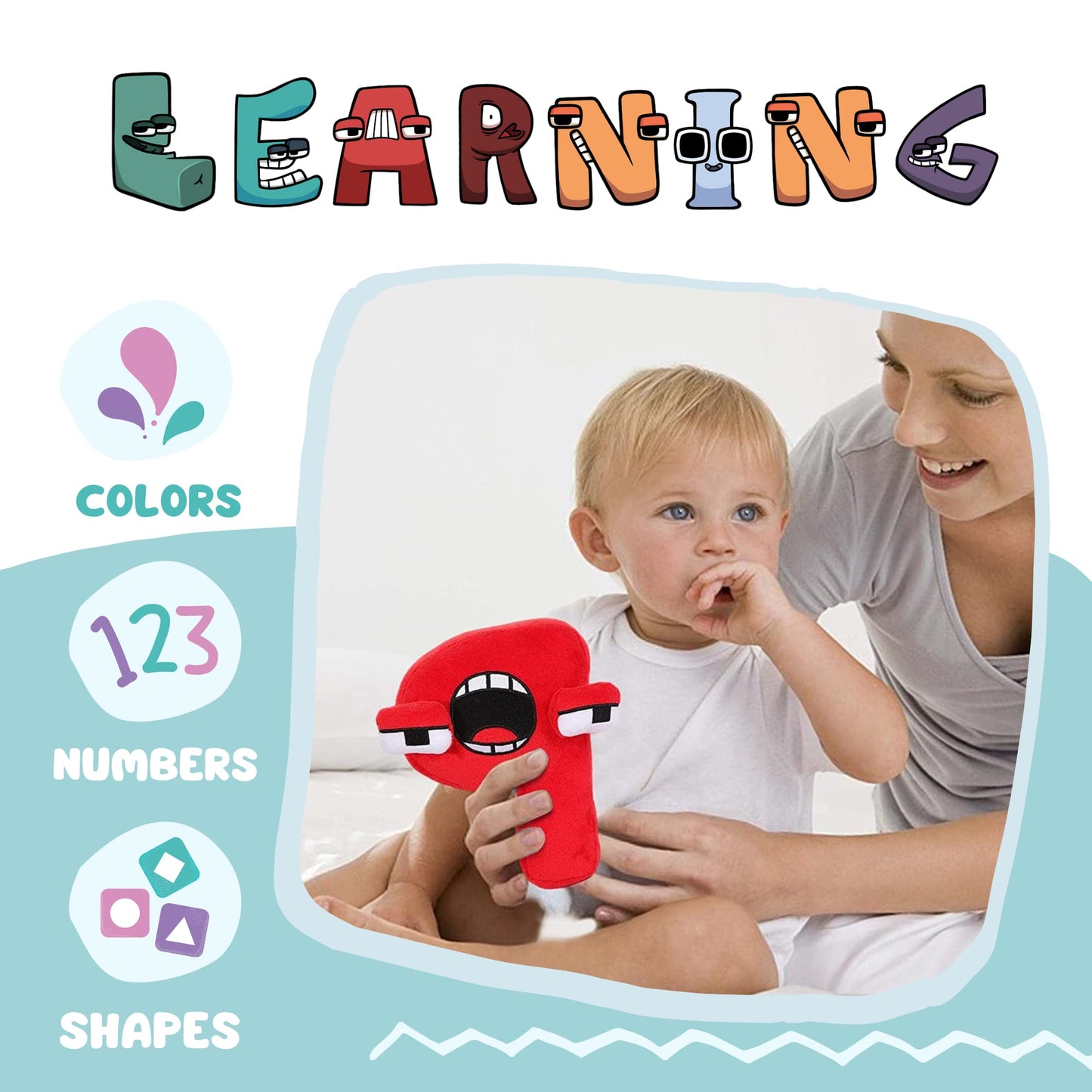 MAGIC SELECT Pack 9 Number Lore Plush, numbers 1-9 made of plush, alphabet dolls, soft learning toy, gift for storytelling, alphabet, learning numbers for kids.