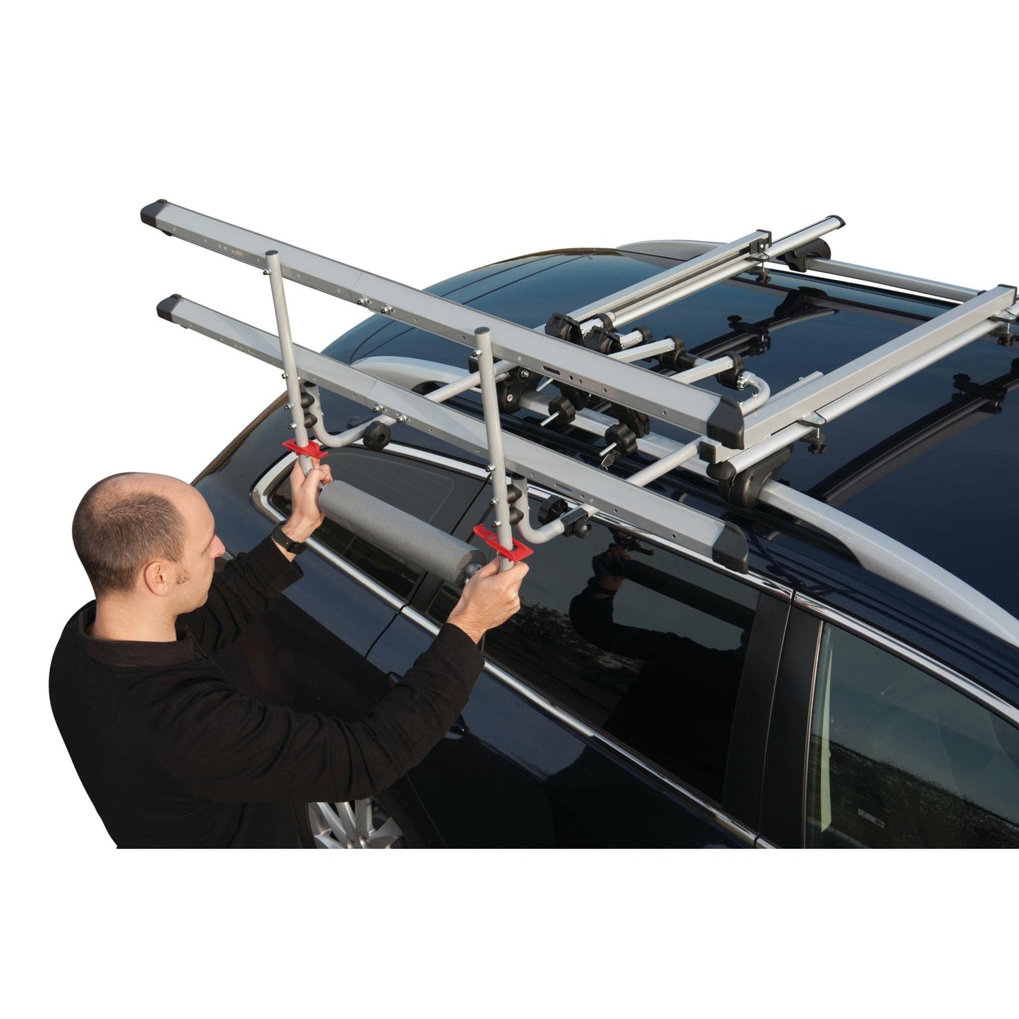 Fischer Roof Lift Bike Carrier for 2 bikes, roof bike carrier for car roof, TÜV/GS certified, load capacity up to 30 kg.