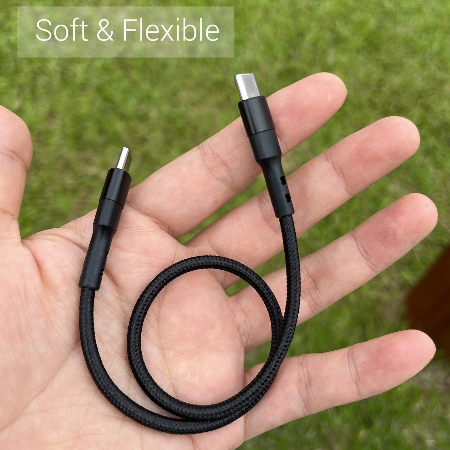 30cm USB C to USB C Cable, 3-Pack 12 inch 20V 3A Type C PD Fast Charging Cable Compatible with Samsung Galaxy S20/S9 Ultra Note 20, Pixel 4/3 XL.