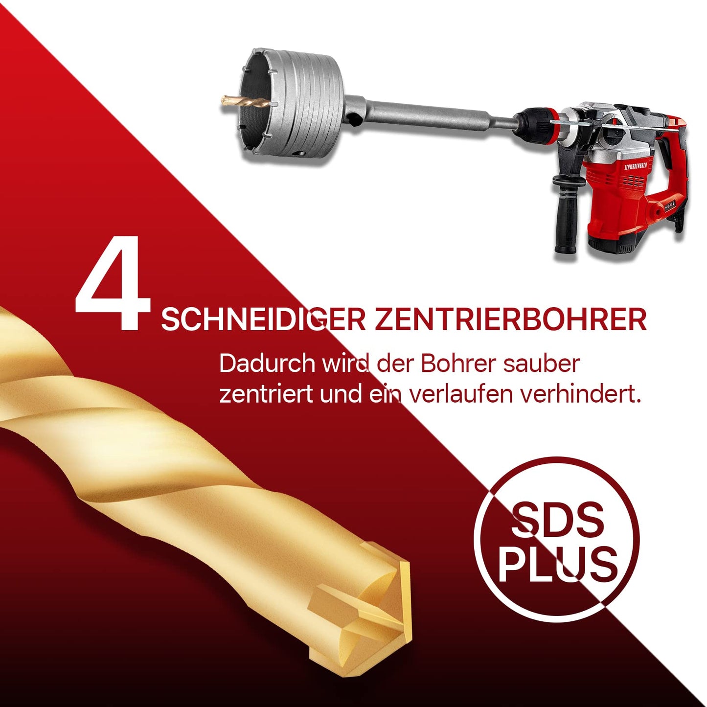 120mm SDS Plus core drill set, M22 thread SDS plus adapter 220mm, and pilot drill 8x110mm. Hole saw drill for masonry natural stones sandstones artificial stones concrete marble (120mm).
