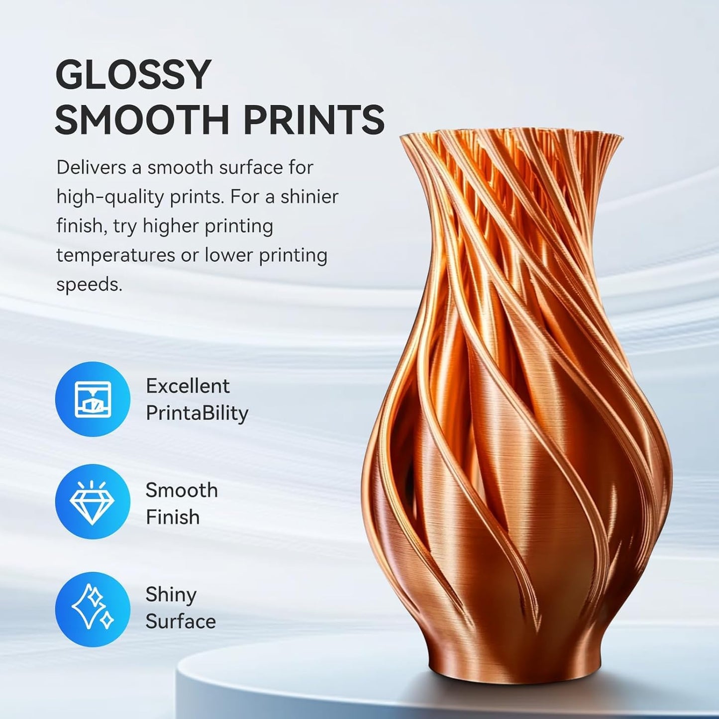 JAYO Silk PLA+ Filament 1.75mm 1.1kg*10 Silver, Neatly Wound, Dimensional Accuracy +/- 0.02MM, 3D Printer Filament