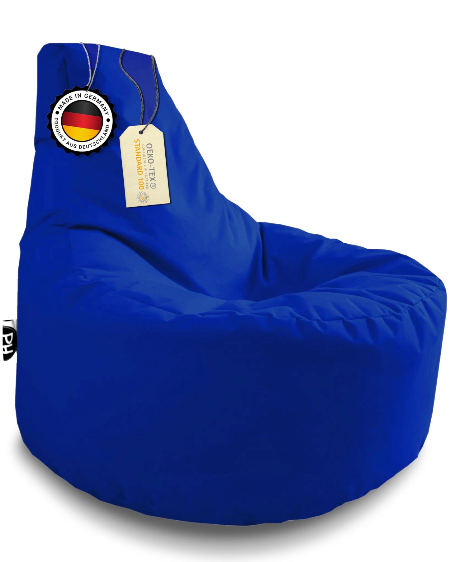 PATCH HOME Gamer Chair Beanbag in 2 sizes and 25 XXL - 80cm diameter, 30cm seat height, 90cm height Blue