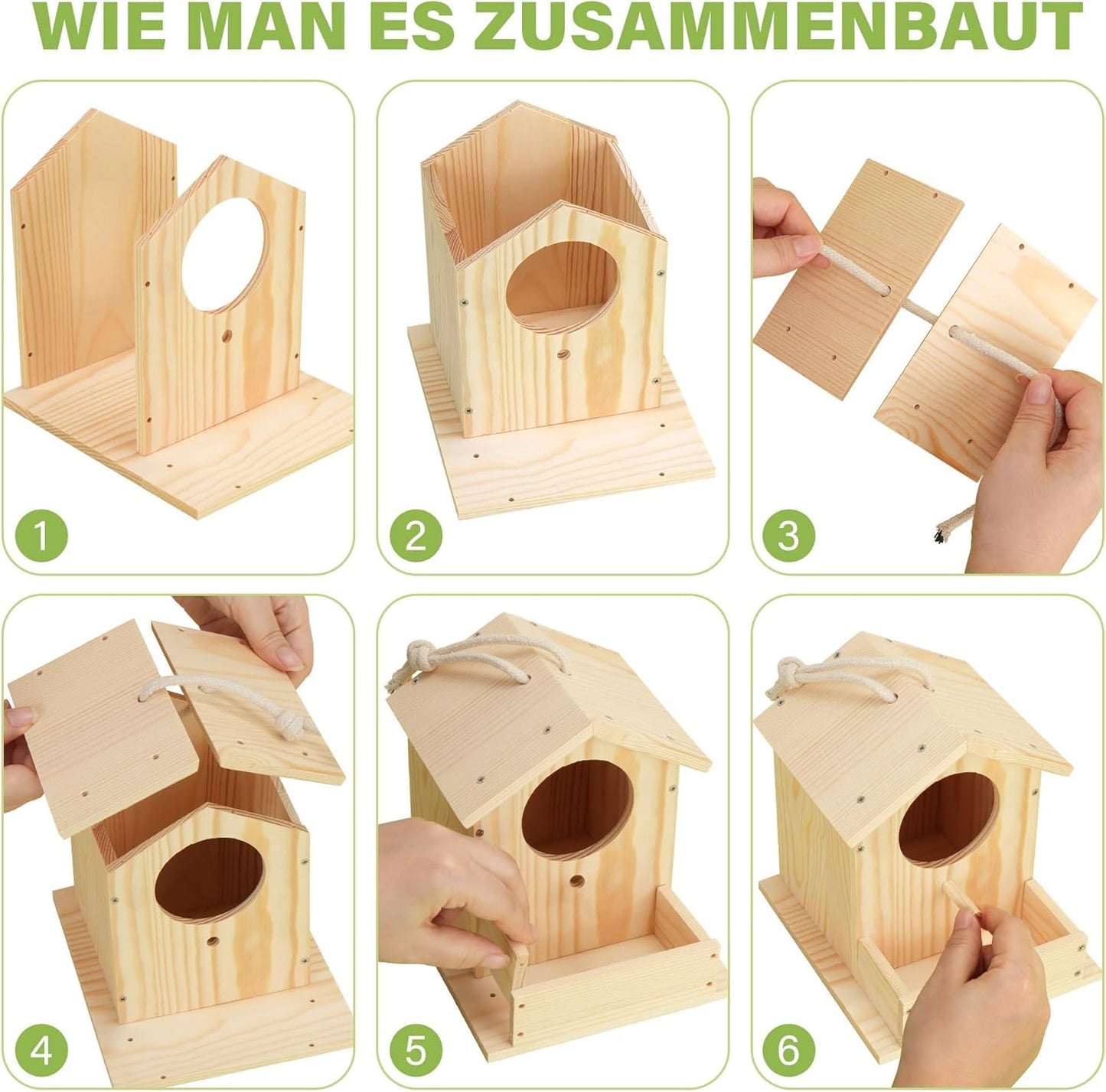 LotFancy Birdhouse Building Kit for Kids, 2 x Birdhouses to paint, Wood Craft Set, DIY Crafting Kit Birdhouse Making Easter Gifts for Girls Boys Toddlers
