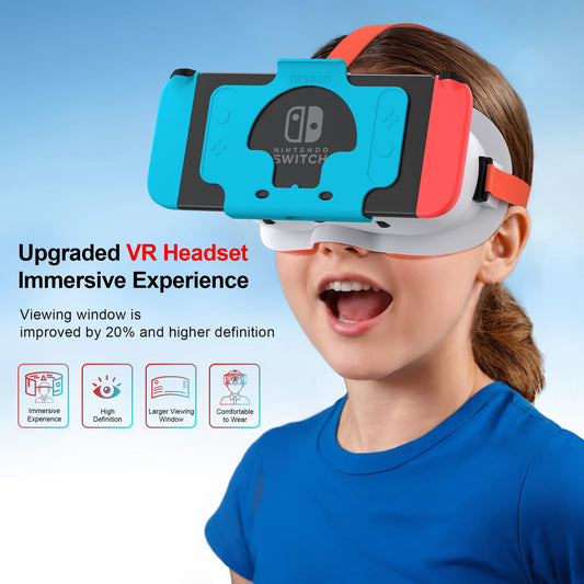 DEVASO VR headset for Nintendo Switch/Switch OLED with adjustable HD lenses, 3D VR (Virtual Reality) headset gaming accessory set, Switch VR Labo goggles, cool stuff for teenage boys.