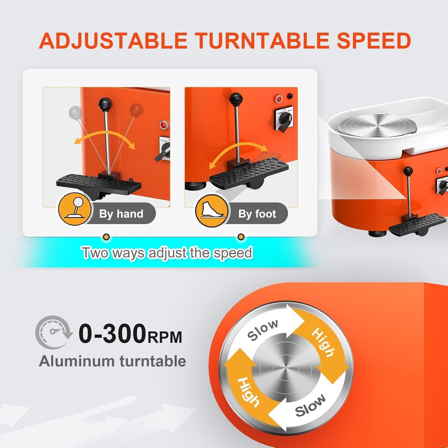 VAYOTOY Electric Pottery Wheel 25CM 350W Professional Pottery Wheel Forming Machine Ceramic Clay Machine with Pottery Tools for Adults, Pottery Beginners, Pottery Studio