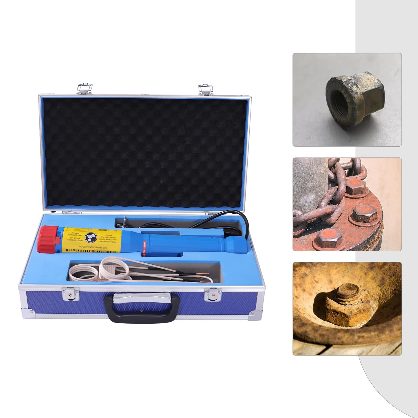 1100W Magnetic Mini Induction Heater Heating Kit 220V Magnetic Induction Heater Magnetic Induction Heating with 8 Coils Flameless Induction Heating Device for Screw Tool Bolt Remover
