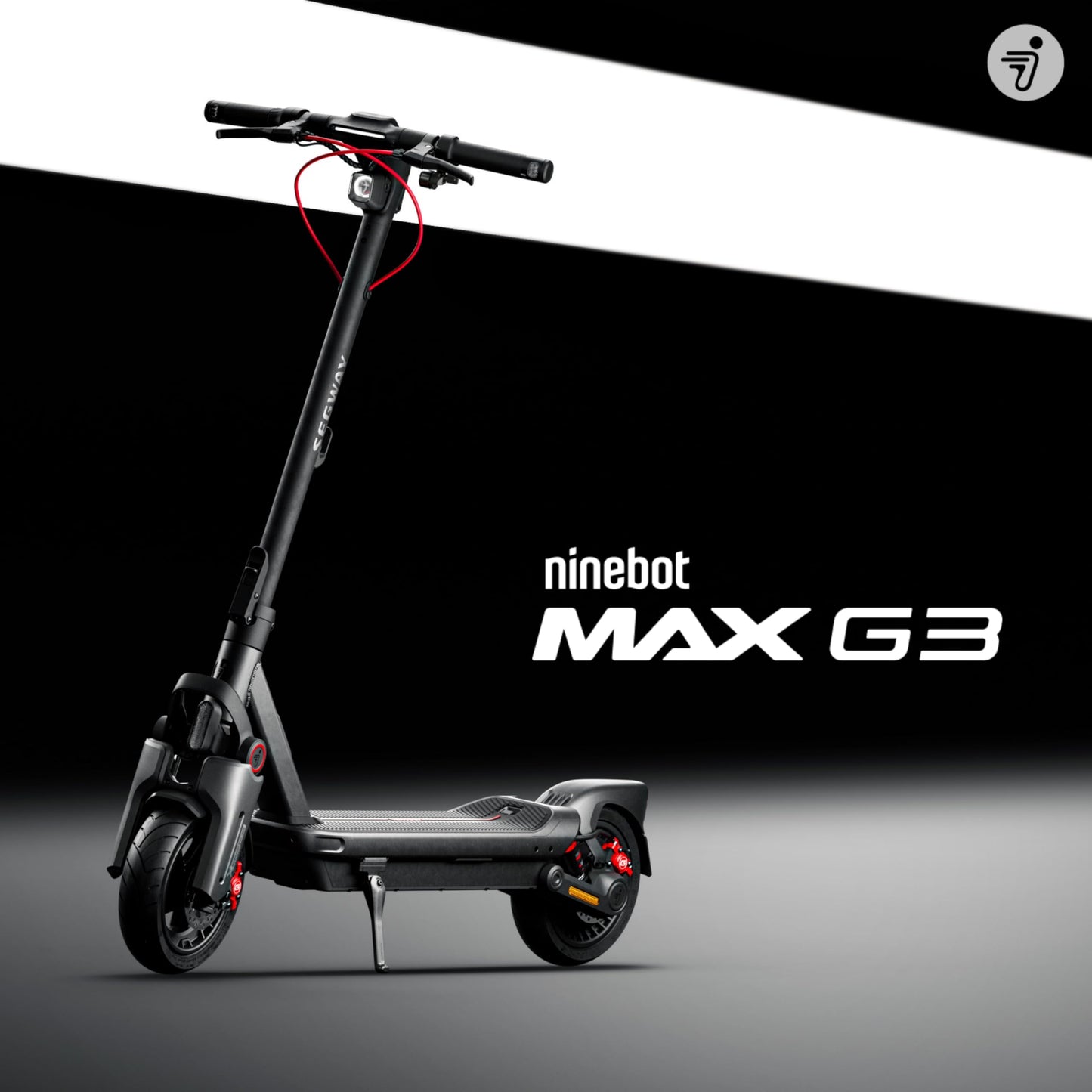 Segway-Ninebot MAX G3 D, E-scooter with street legal, 80km range in Eco mode, 75km at 20km/h, 3.5h charging time, 130kg max weight capacity, dual hydraulic suspension, smart display.
