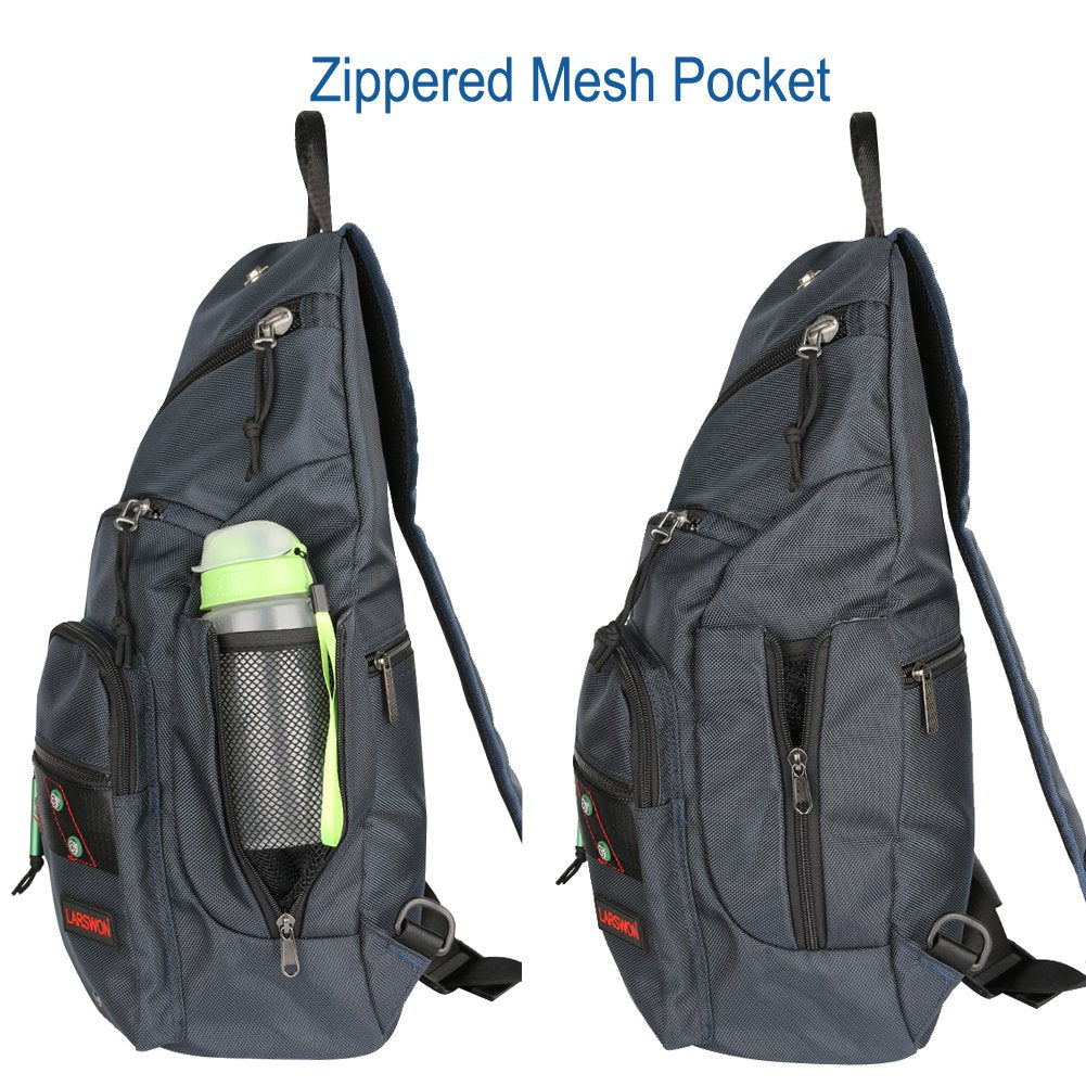 Larswon laptop sling backpack, shoulder bag 12 13 14 inch laptop tablet messenger backpack shoulder bag travel blue.
