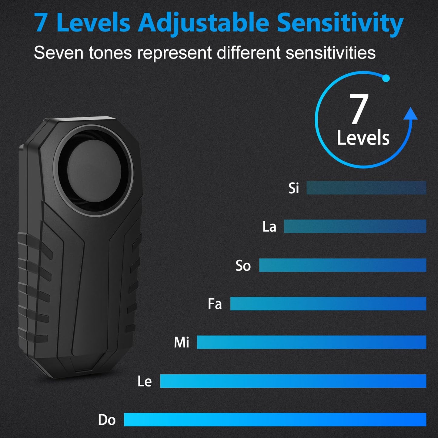 NineLeaf bicycle alarm with remote control, anti-theft bicycle alarm system for motorcycle, car, scooter, wireless vibration detection, 113dB super loud anti-theft protection.