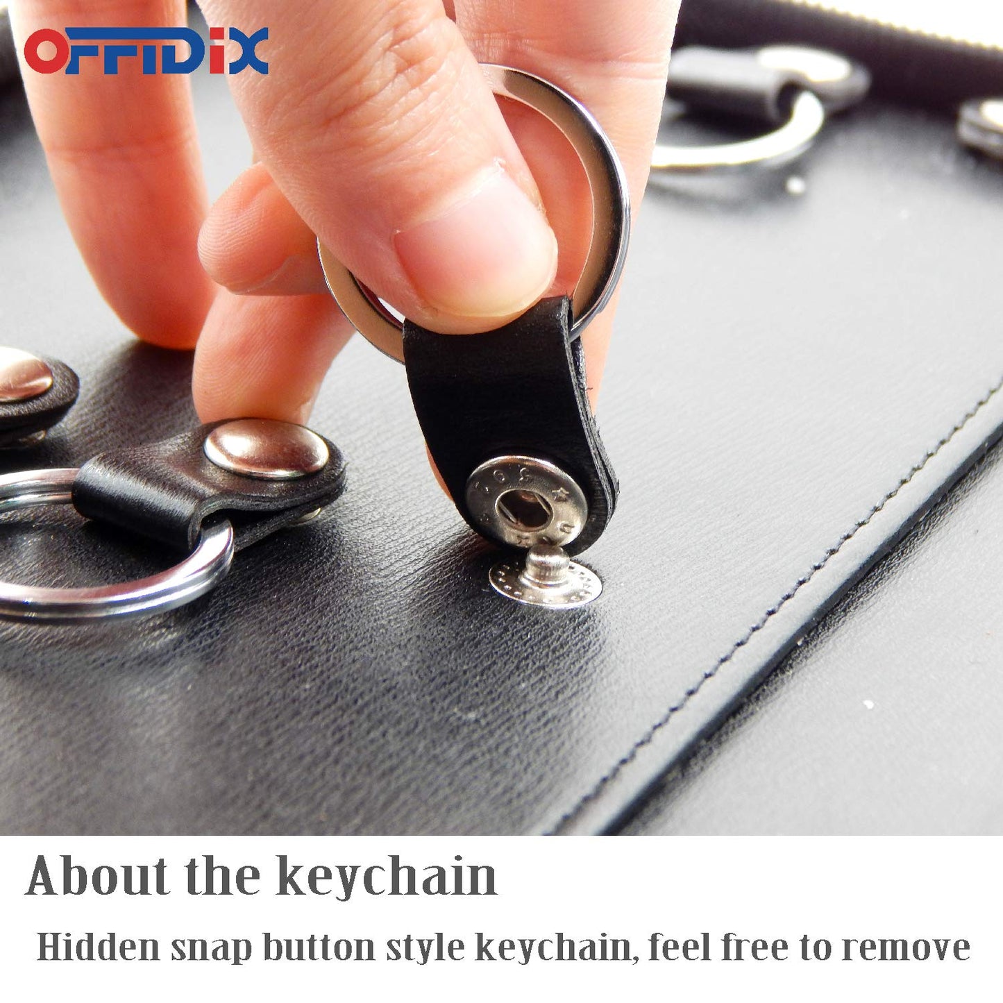 OFFIDIX Leather Key Case with Zipper, Large, Portable, 40 Key Hooks, Key Organizer, Manager and Landlord Key Holder, Key Cabinet for Real Estate Agent, Hotel Manager