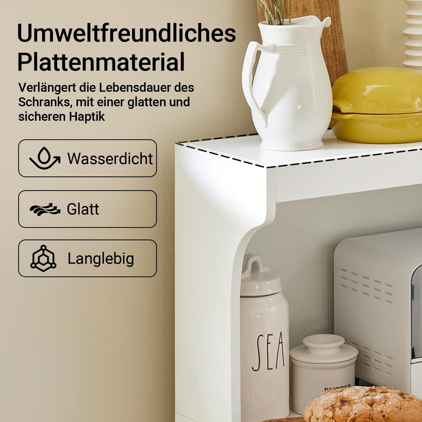 SoBuy® FSB12-W Microwave Cabinet with Wheels Kitchen Cabinet Kitchen Trolley Drinks Trolley with 2 Shelves, 2 Doors and 1 Drawer, White Dimensions approximately: 62x119x40cm