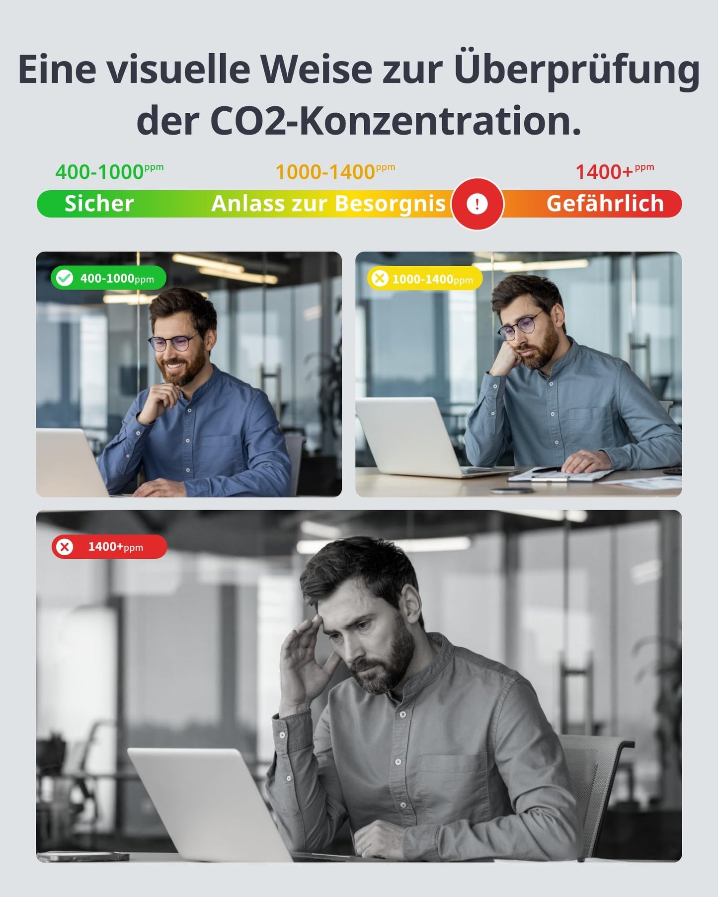 SwitchBot CO2 monitor, CO2 meter with thermometer hygrometer, indoor air quality monitor with CO2 alarm, Bluetooth CO2 sensor with app, 2-year data storage, hub required.