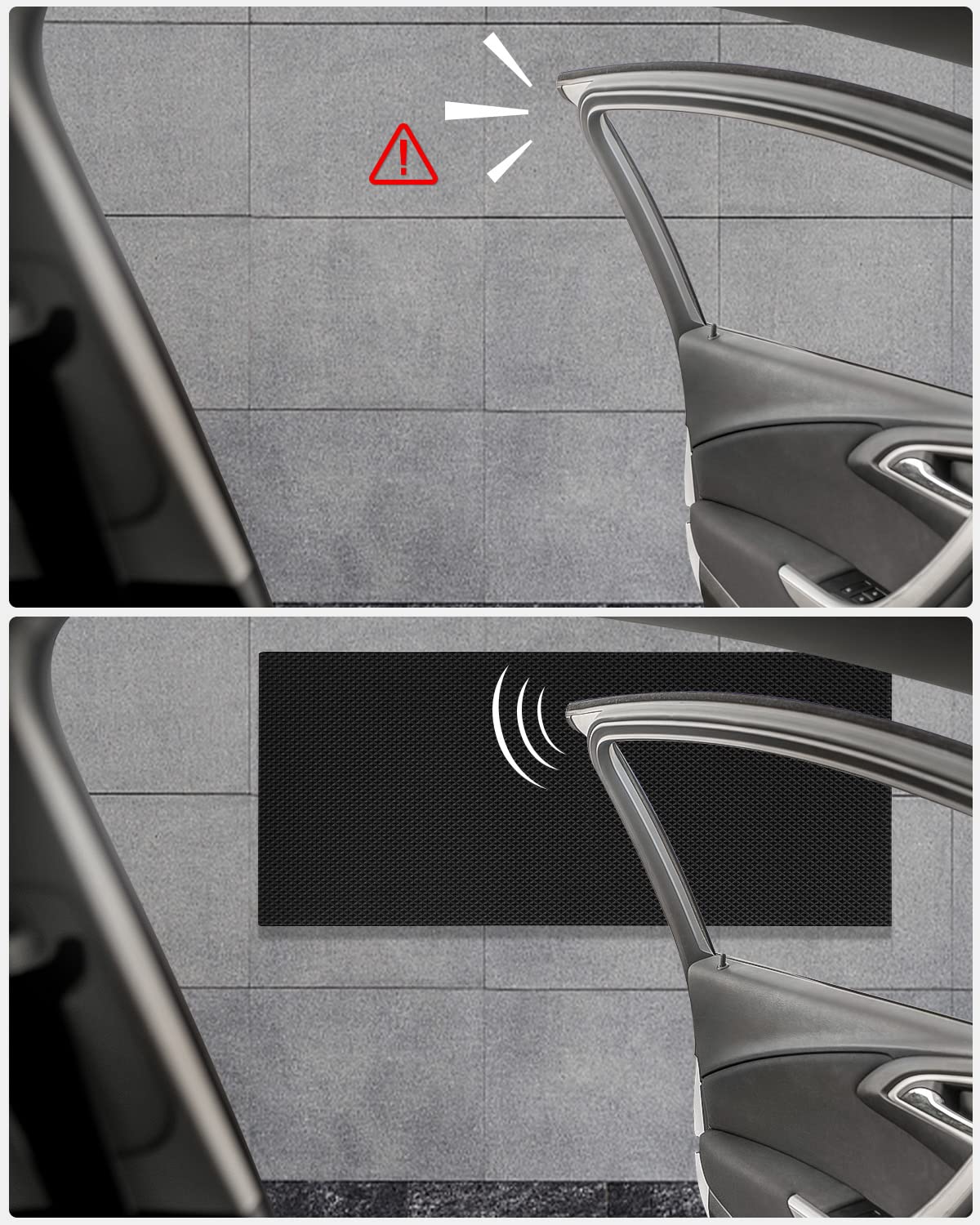 Just 4 Garages Wall Protection 40 x 20 x 2 cm, Self-Adhesive Edge Protection Foam, Dart Garage Wall Protection Padding, Door Edge Protection for Car Doors, Garages, and Carports (Black)