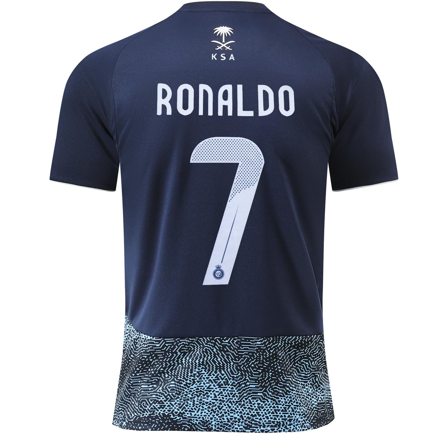 metekoc NASSR Riyadh Al 2025/2026 Away Ronaldo #7 Soccer Football Kids Jersey Shorts Socks Youth Sizes (Away, 30)