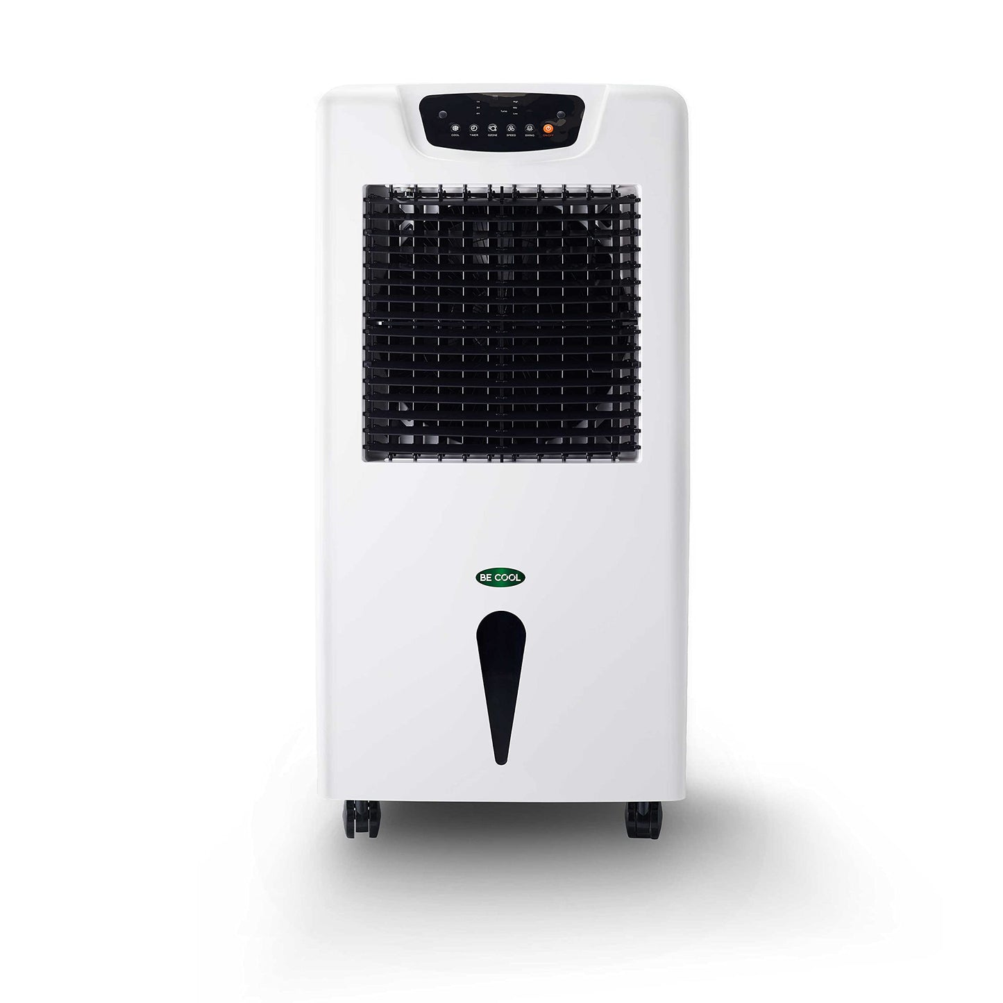 BE COOL air cooler with water cooling, 3-in-1 evaporative cooler, humidifier, fan, oscillation function, air purifier with ionizer, 4 speeds, 63 liter water tank, timer, white/gray.
