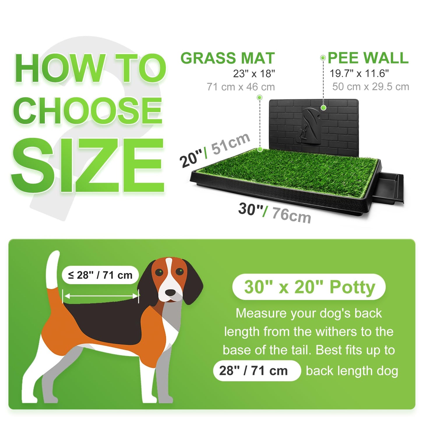 Hompet dog toilet with tray dog potty for small dogs lawn mat potty training pad with urine separator, indoor dog toilet balcony ideal puppy toilet for small big dogs (76x51cm)