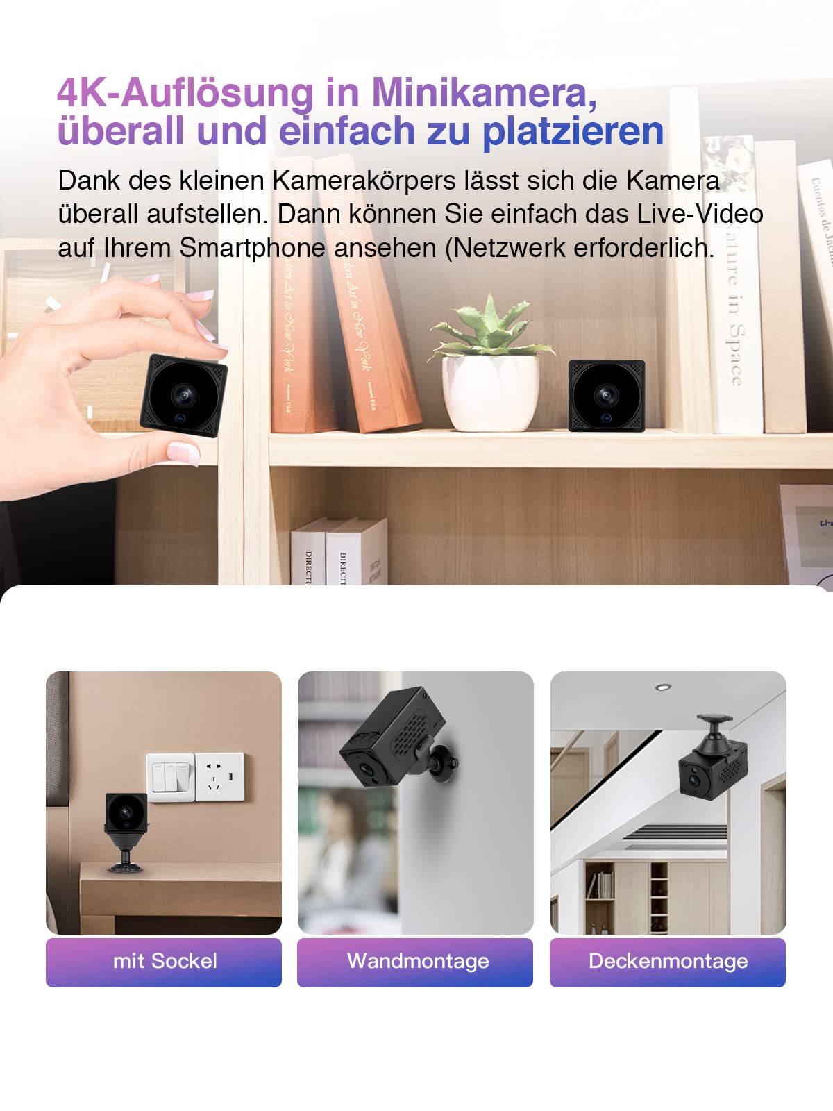 WIWACAM 4K Cube Small Camera WiFi 1Pro
