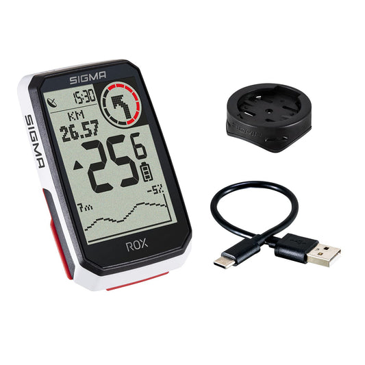 SIGMA ROX 4.0 White| Wireless bike computer GPS & Navigation incl. GPS mount | Outdoor GPS Navigation with altitude measurement | Color: White