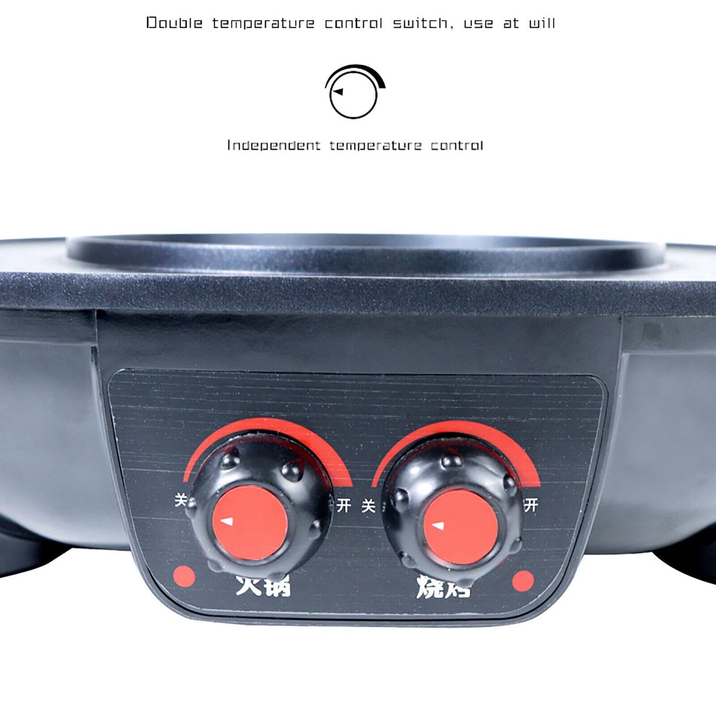 2 In 1 Hotpot and Grill, Electric Hotpot Pot Electric Grill Non-Stick Smokeless Grill Oven, Indoor Korean BBQ Grill Barbecue Fondue Raclette, for 5-6 people