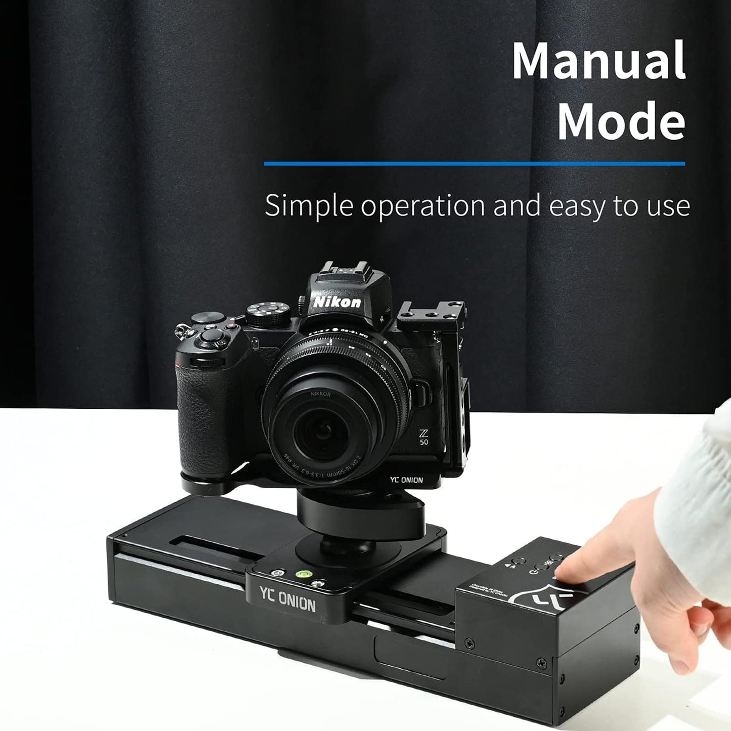 YC Onion 20cm Mini Motorized Camera Slider, Mobile Camera Slider with Motor, 4-Axis Linkage compatible with Zhiyun/DJI Ronin-S/RS 2/RS 3 Pro Stabilizer, Video Mode & Time-lapse Photography