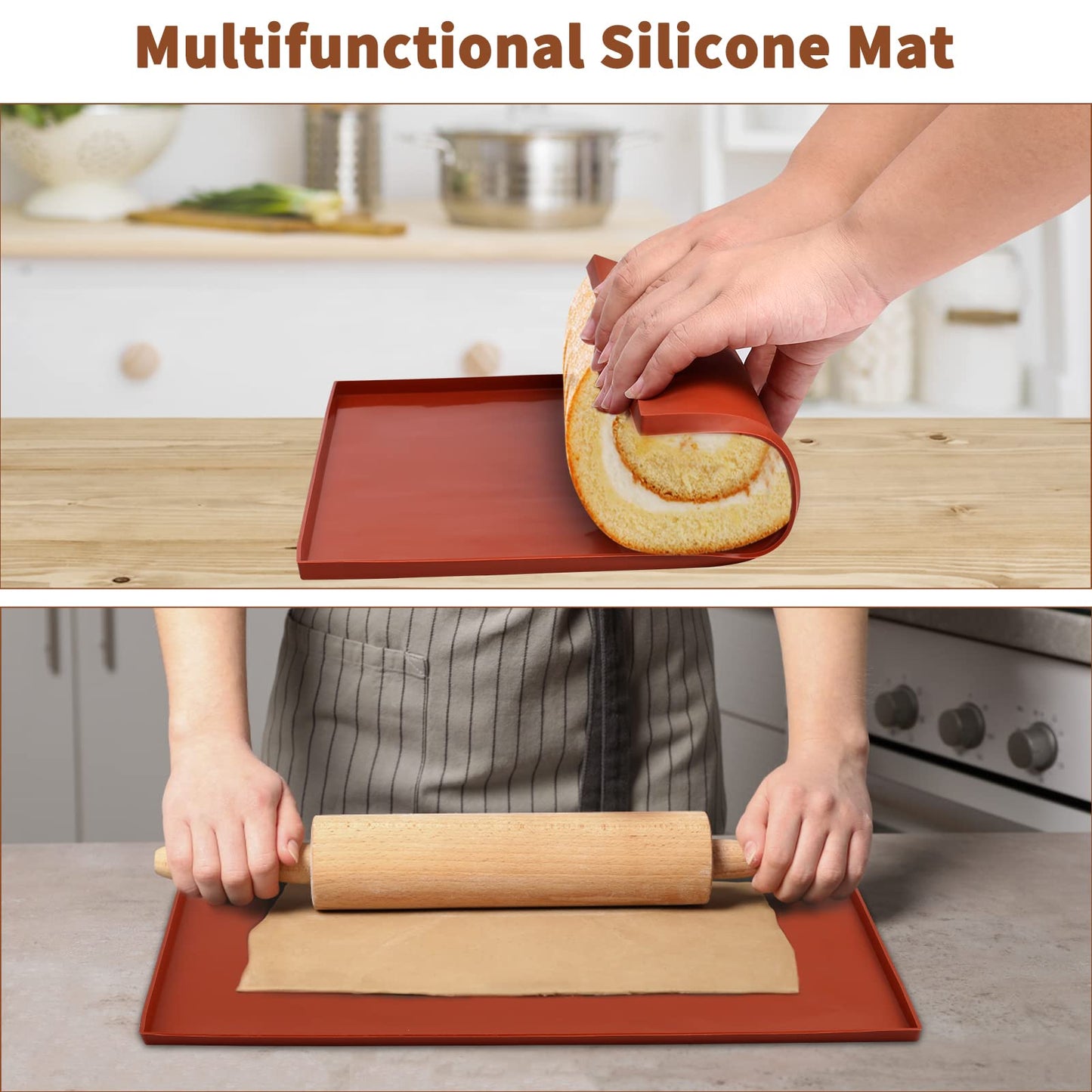 4 Pcs Silicone Dehydrator Sheets Non-Stick Drying Mat for Dehydrator with Scraper, Reusable Food Fruit Dehydrator Liners for Fruit Leather Baking Mat for Fruit Dryer, BPA Free