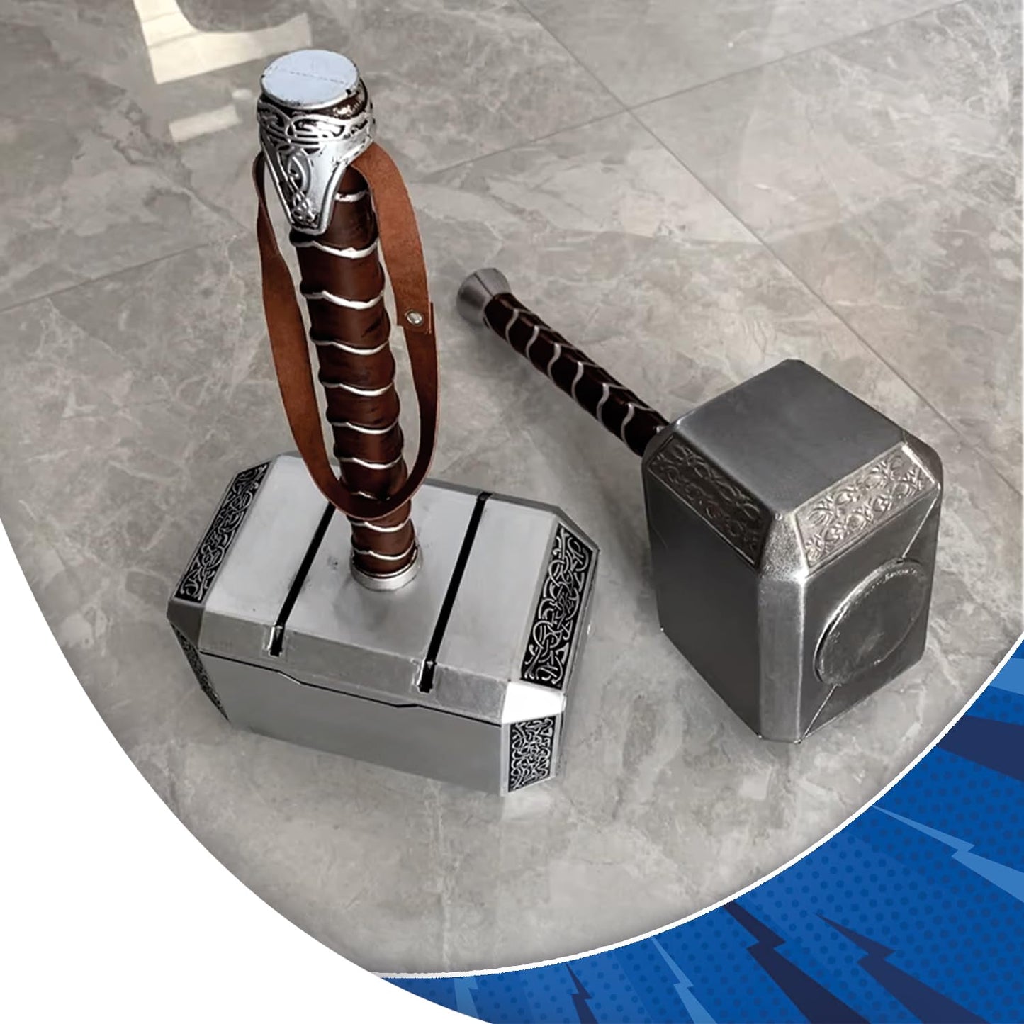 Large Thor's Hammer made of foam and PU resin | Ultra-realistic movie prop for kids and adults | Premium quality | Cosplay | Marvel | Halloween costume accessory | OriginalCup®