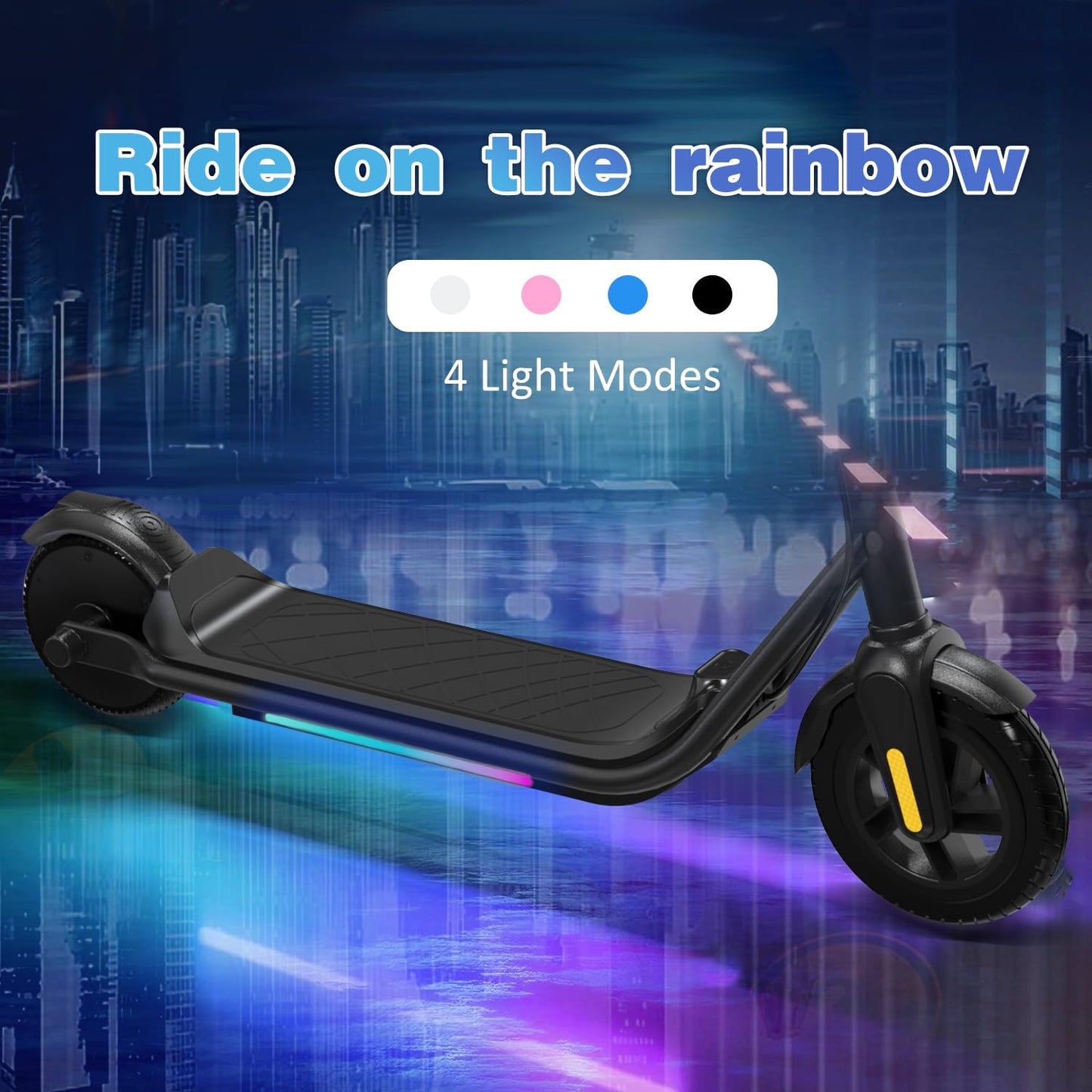 EVERCROSS E6 Electric Scooter for Kids, 7" Lightweight E-Scooter for 6-12 years old, Electric scooter with a range of up to 15 km and 7 colored lights, 3 speed modes (8, 12, 16 km/h)