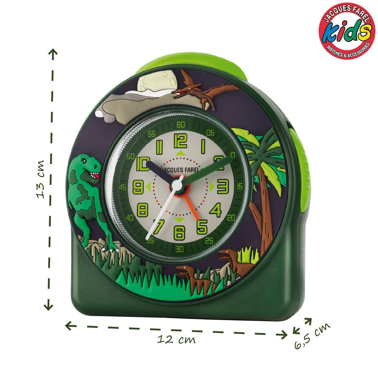 JACQUES FAREL ACW44 Dinosaur T-Rex Watch Boy Alarm Clock Analog Light Alarm