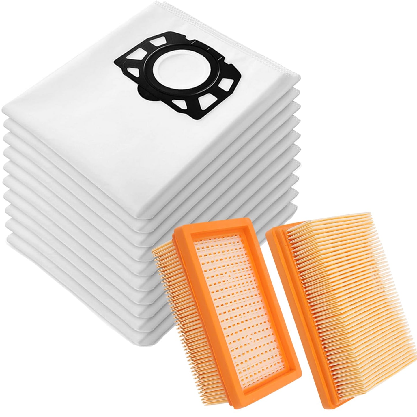 10 dust bags + 2 filters for Kärcher 2.863-006.0 KFI 487 WD4 WD5 WD6 WD5P WD6P Premium MV4 MV5 MV6 vacuum cleaner parts 2.863-005.0